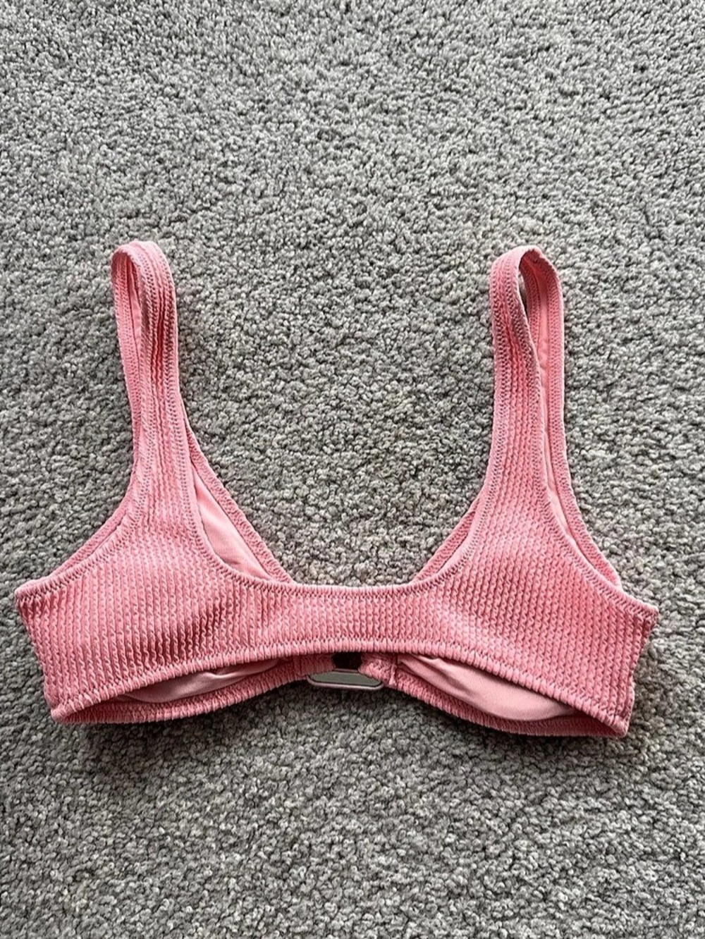 Pink Ribbed Bikini Top Like New - Picture 2 of 2